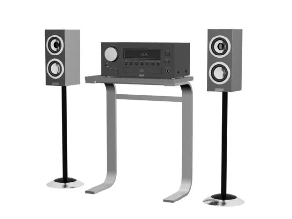 Desktop Loudspeaker Yellow Case 3d model