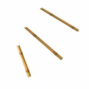 Half Round Bamboo Poles 3d model