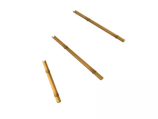 Half Round Bamboo Poles 3d model Half Round Bamboo Poles 3d model