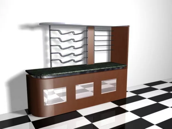 Supermarket Counter Table 3d model