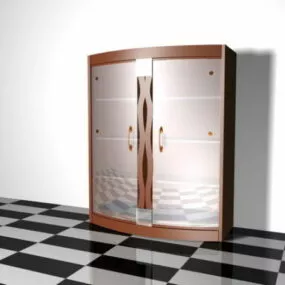 Wine Cabinet With Glass Door 3d model