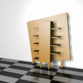 Wooden Wall Display Shelves 3d model