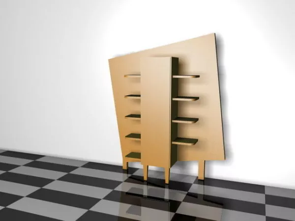 Wooden Wall Display Shelves 3d model Wooden Wall Display Shelves 3d model