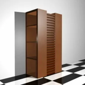 Wooden Bookshelf 3d model