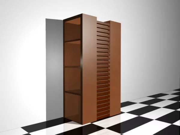 Mdf Bookcase With Shelf 3d model