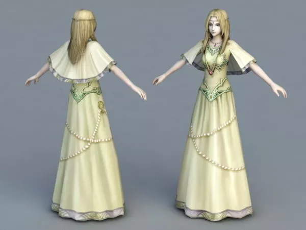 Young Medieval Princess 3d model Young Medieval Princess 3d model