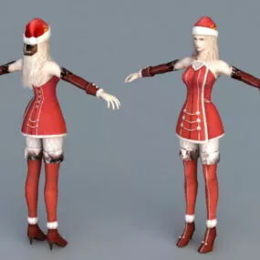 Christmas Santa Girl 3d model