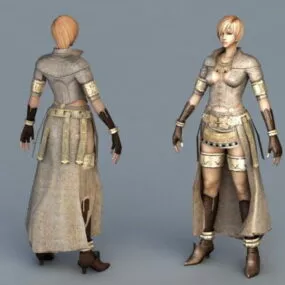 Female Mage Concept Art 3d model