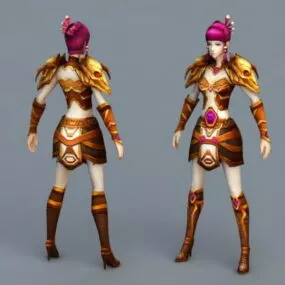 Anime Warrior Priestess 3d model