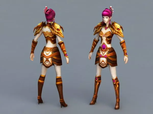 Anime Warrior Priestess 3d model Anime Warrior Priestess 3d model