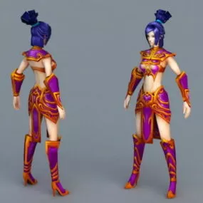 Anime Female Warrior 3d model