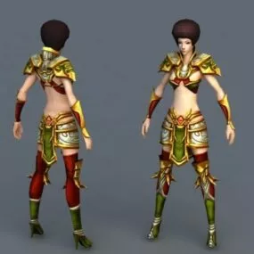 Female Paladin Knight 3d model