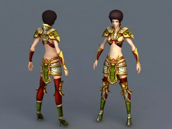 Female Paladin Knight 3d model Female Paladin Knight 3d model