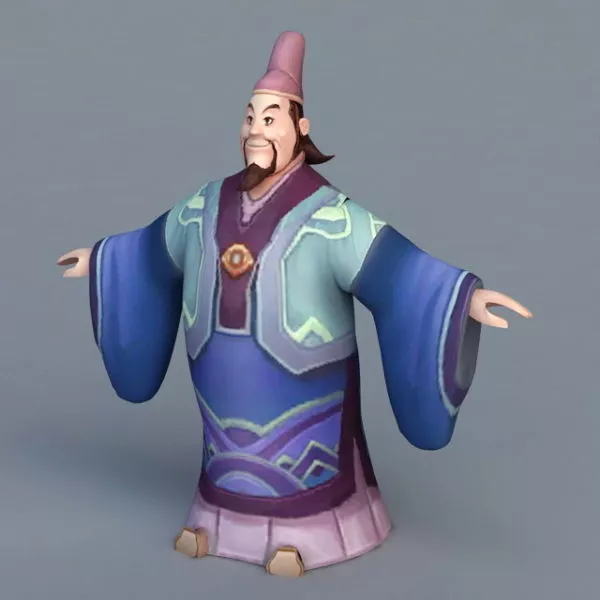 Cartoon Ancient Chinese Scholar 3d model Cartoon Ancient Chinese Scholar 3d model