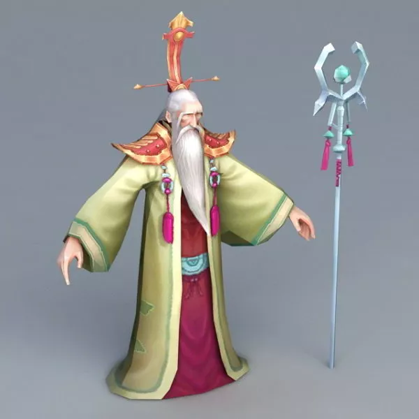 Anime Old Warlock 3d model Anime Old Warlock 3d model
