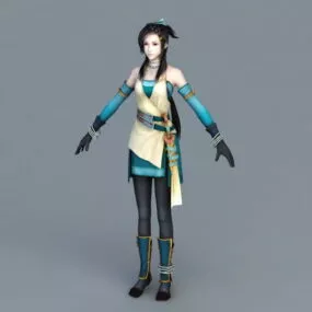 Anime Girl Fighter 3d model