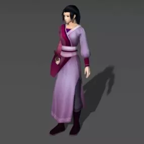 Anime Girl Swordswoman 3d model
