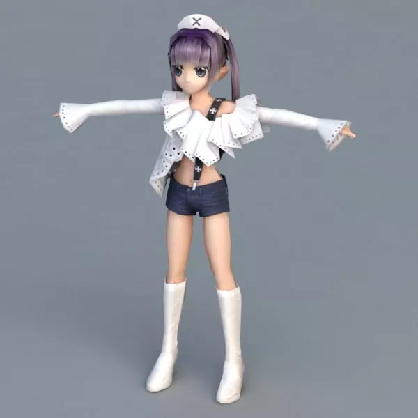 Nurse Character With Blue Dress 3d model