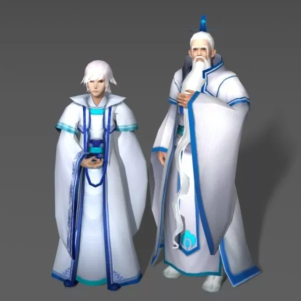 White Haired Couple 3d model White Haired Couple 3d model