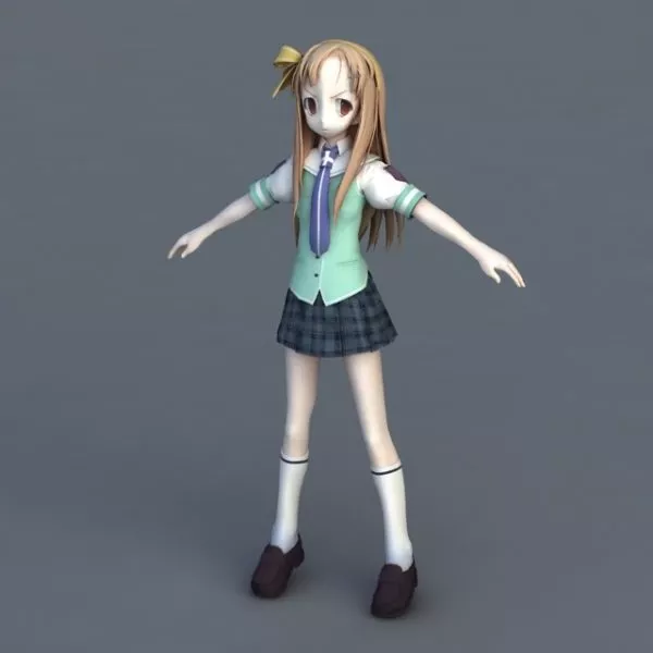 Anime Schoolgirl 3d model Anime Schoolgirl 3d model