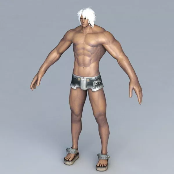 Strong Man With Swimwear 3d model Strong Man With Swimwear 3d model