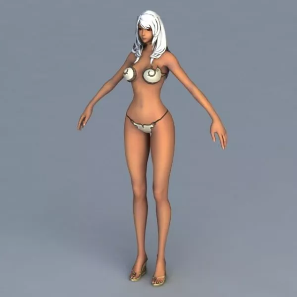 Tall And Slim Girl In Bikini 3d model Tall And Slim Girl In Bikini 3d model