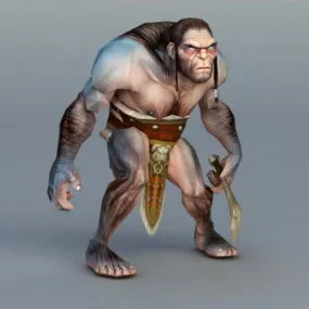 Primitive Man Hunting 3d model