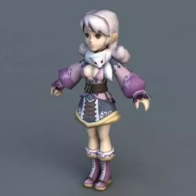 Pretty Anime Lady 3d model