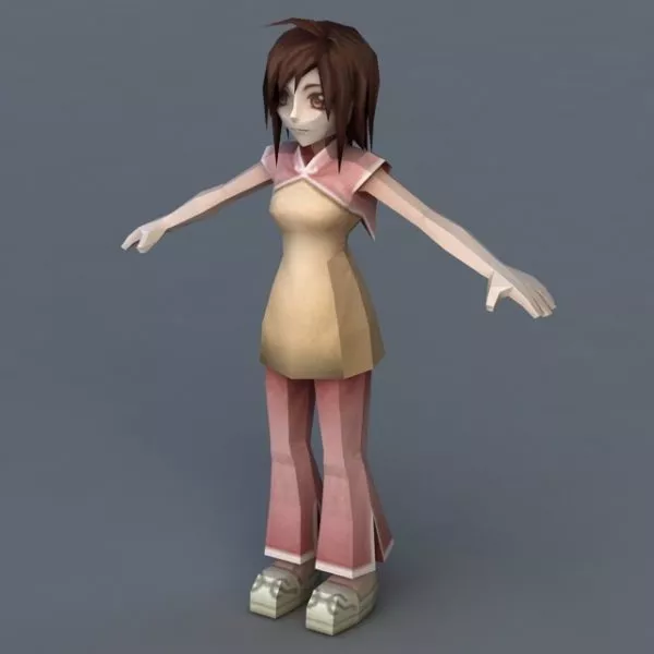 Anime Girl Rigged 3d model Anime Girl Rigged 3d model