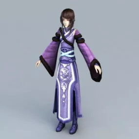Chinese Girl Traditional Dress 3d model