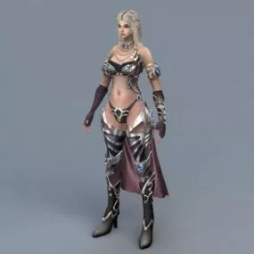 Female Mage With Blond Hair 3d model