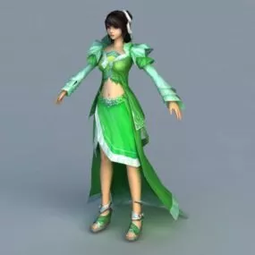 Green Girl Rigged 3d model