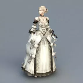 Pretty Colonial Lady 3d model
