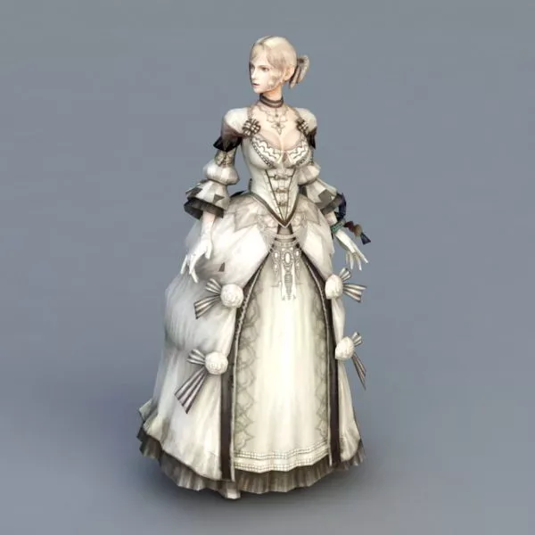 Pretty Colonial Lady 3d model Pretty Colonial Lady 3d model
