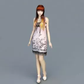 Summer Woman 3d model