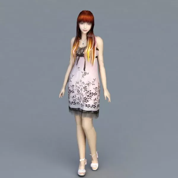 Summer Woman 3d model Summer Woman 3d model