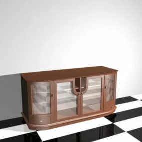 Tv Cabinet With Glass Doors 3d model