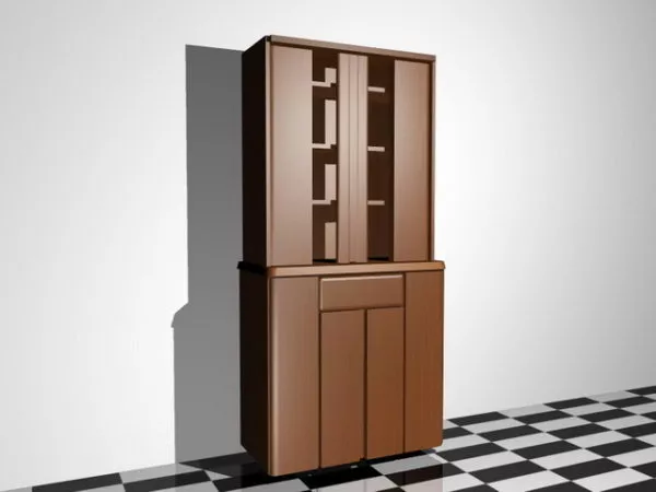 Bookcase With Door 3d model Bookcase With Door 3d model