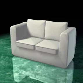 White Loveseat 3d model