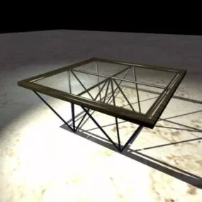 Glass And Metal Coffee Table 3d model