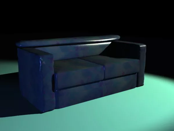 Blue Leather Loveseat 3d model Blue Leather Loveseat 3d model