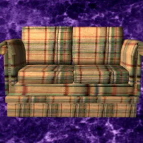 Plaid Reclining Loveseat 3d model
