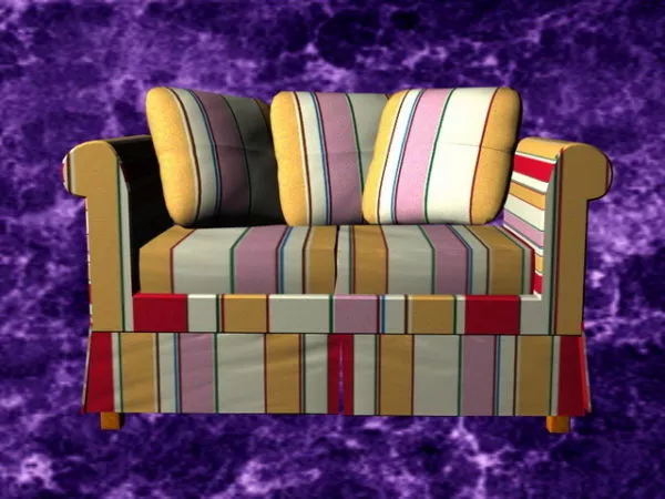 Striped Loveseat 3d model Striped Loveseat 3d model