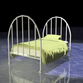 Girls Metal Bed 3d model