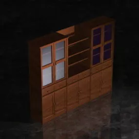 Vintage Cabinet Bookcase 3d model