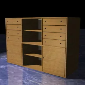 Wood Storage Cabinets 3d model