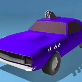 Muscle Car With Gun 3d model