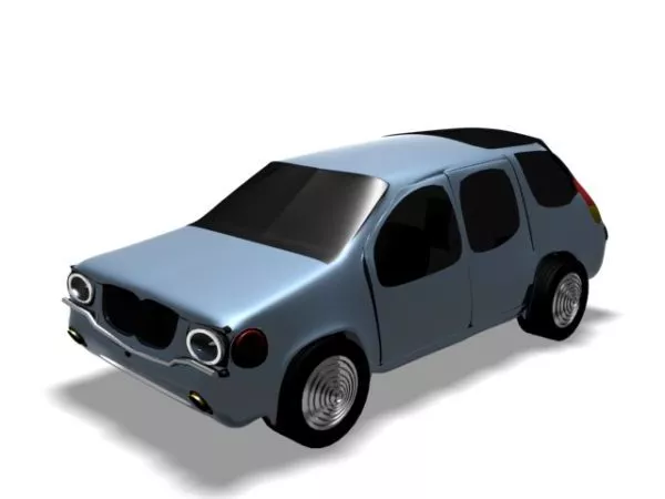 Blue Cartoon Car 3d model Blue Cartoon Car 3d model