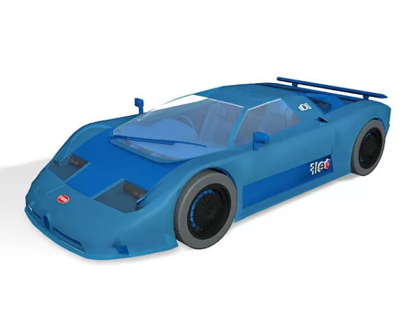 Blue Bugatti Eb110 3d model Blue Bugatti Eb110 3d model
