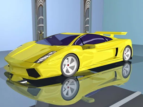 Yellow Lamborghini 3d model Yellow Lamborghini 3d model